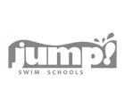 Jump! Swim Schools logo with stylized text and water splash graphic above the letter 'p'.